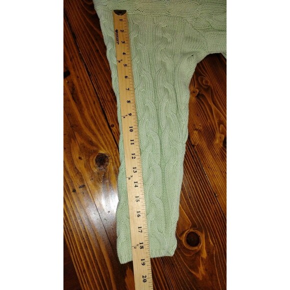 Vintage Eddie Bauer Drifter Sweater XXL Green Chunky Fisherman Cable Knit - Picture 8 of 8